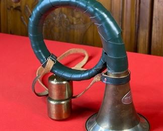 Vintage Fürst-Pless Horn Hunting Horn Plesshorn With Mouth Piece Furst-Pless 10.5x0.5x5in HxWxD