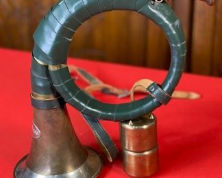 Vintage Fürst-Pless Horn Hunting Horn Plesshorn With Mouth Piece Furst-Pless 10.5x0.5x5in HxWxD