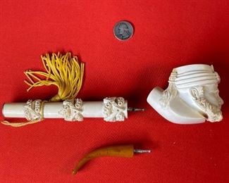 Vintage Meerschaum Tobacco pipe 12in long