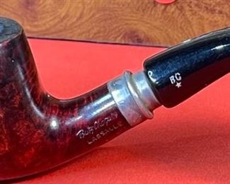 6pc Tobacco Pipe Lot with Burl Wood Case Case: 2.75x10.75x9.5in