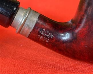 6pc Tobacco Pipe Lot with Burl Wood Case Case: 2.75x10.75x9.5in