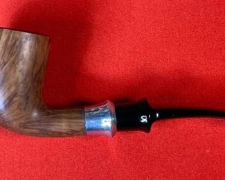 6pc Tobacco Pipe Lot with Burl Wood Case Case: 2.75x10.75x9.5in