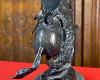 Frederic Remington Cheyenne Bronze Sculpture Statue Vintage 21.5x22x10in HxWxD