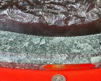 Frederic Remington Cheyenne Bronze Sculpture Statue Vintage 21.5x22x10in HxWxD