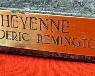 Frederic Remington Cheyenne Bronze Sculpture Statue Vintage 21.5x22x10in HxWxD