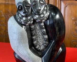 Huge George Mapfumo Shona Stone Sculpture Zimbabwe 21.5x13.5x6in HxWxD