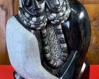 Huge George Mapfumo Shona Stone Sculpture Zimbabwe 21.5x13.5x6in HxWxD