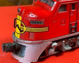 2pc Lionel Santa Fe 2333-20 Diesel Locomotive Train & 2333-20 Dummy F3 Train Postwar 4x2.5x13.5in HxWxD