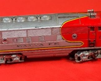 2pc Lionel Santa Fe 2333-20 Diesel Locomotive Train & 2333-20 Dummy F3 Train Postwar 4x2.5x13.5in HxWxD