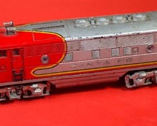 2pc Lionel Santa Fe 2333-20 Diesel Locomotive Train & 2333-20 Dummy F3 Train Postwar 4x2.5x13.5in HxWxD