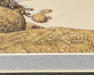 Signed Bev Doolittle Eagle Heart Framed Litho Print with COA numbered Frame: 25x24.5in