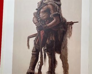 Signed James Bama Northern Cheyenne Wolf Scout Litho Greenwich Workshop Print Print: 24.75x16.5in