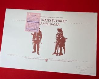 Signed James Bama Crow Cavalry Scout Litho Greenwich Workshop Print w/ COA Print: 24.75x16.5in