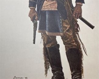 Signed James Bama Crow Cavalry Scout Litho Greenwich Workshop Print w/ COA Print: 24.75x16.5in
