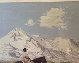 Signed Dyrk Godby Mt Shasta Litho Print Print: 24x19in