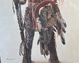 Signed James Bama Sioux Subchief Greenwich Workshop Signed Print Framed Frame: 28.75x20.75in