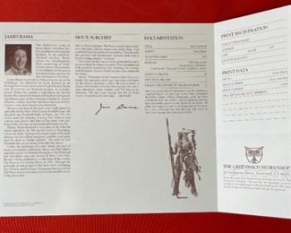 Signed James Bama Sioux Subchief Greenwich Workshop Signed Print Framed Frame: 28.75x20.75in