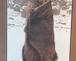 James Bama Blackfeet War Robe Greenwich Workshop Signed Print Framed Frame: 28.75x20.75in