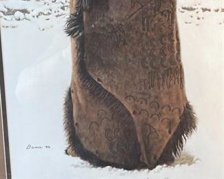 James Bama Blackfeet War Robe Greenwich Workshop Signed Print Framed Frame: 28.75x20.75in