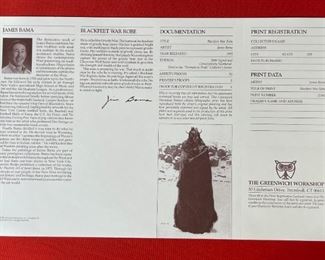 James Bama Blackfeet War Robe Greenwich Workshop Signed Print Framed Frame: 28.75x20.75in