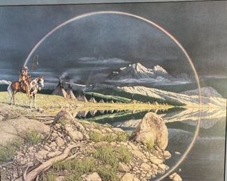 Signed Bev Doolittle The Sentinel Framed Litho Print with COA Frame: 25.5x21.5in