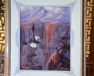 Signed Rod Bearcloud Berry Voices of The Ancient Ones Framed Litho Print Frame: 29x25in
