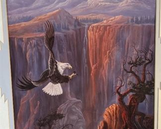 Signed Rod Bearcloud Berry Voices of The Ancient Ones Framed Litho Print Frame: 29x25in