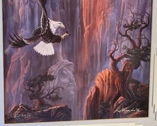 Signed Rod Bearcloud Berry Voices of The Ancient Ones Framed Litho Print Frame: 29x25in