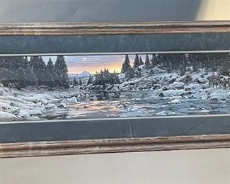 Signed Rod Frederick The Long Run Framed Litho Print Frame: 19.75 x 56in