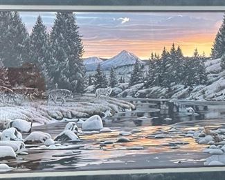 Signed Rod Frederick The Long Run Framed Litho Print Frame: 19.75 x 56in