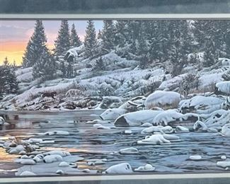 Signed Rod Frederick The Long Run Framed Litho Print Frame: 19.75 x 56in