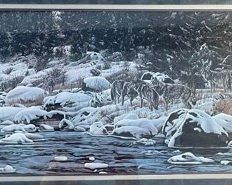 Signed Rod Frederick The Long Run Framed Litho Print Frame: 19.75 x 56in