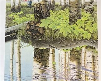 Signed Scott Kennedy Fish Tales (Tails) Numbered Limited Edition Litho Print Print: 26 3/8 x 14 5/8 in