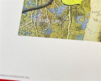 Signed Scott Kennedy Fish Tales (Tails) Numbered Limited Edition Litho Print Print: 26 3/8 x 14 5/8 in