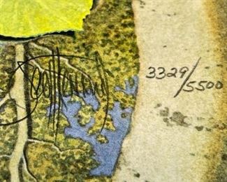 Signed Scott Kennedy Fish Tales (Tails) Numbered Limited Edition Litho Print Print: 26 3/8 x 14 5/8 in