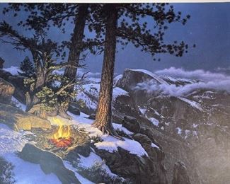 Signed Stephen Lyman Warmed By The View Limited Edition Litho Print Numbered Print: 28 3/8x 32in