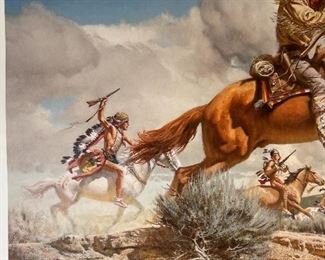 Signed Frank C. McCarthy Pony Express Litho Print Numbered Limited Edition Print: 24x33 1/4in