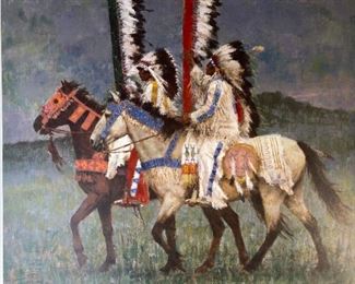 Signed Howard Terpning Prairie Knights Litho Print Limited Edition Print: 21.75x25in