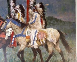 Signed Howard Terpning Prairie Knights Litho Print Limited Edition Print: 21.75x25in