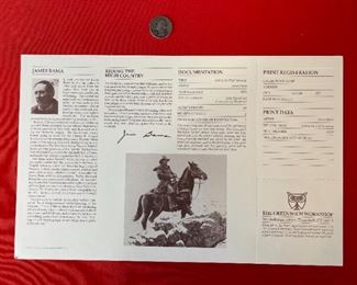 Signed James Bama Riding The High Country Litho Print Limited Edition Print: 24.5x23.75in