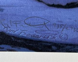 Signed Rod Frederick Breaking the Ice Litho Print Limited Edition Print: 10 5/8 x 44.