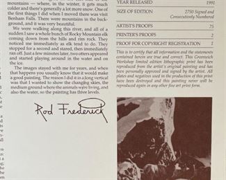 Signed Rod Frederick Breaking the Ice Litho Print Limited Edition Print: 10 5/8 x 44.