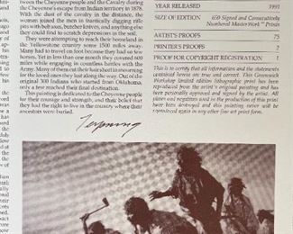 Signed Howard Terpning Digging In At Sappa Creek Litho Print Print: 31x36in