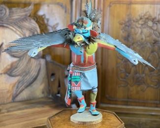 Vintage Hopi KWA Kachina Eagle Tino Youvella Native American Katsina 20x26x7in HxWxD