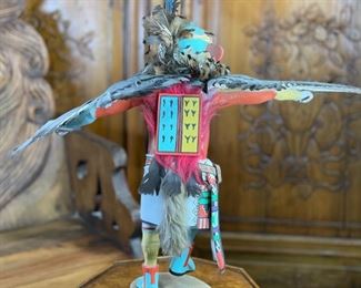 Vintage Hopi KWA Kachina Eagle Tino Youvella Native American Katsina 20x26x7in HxWxD