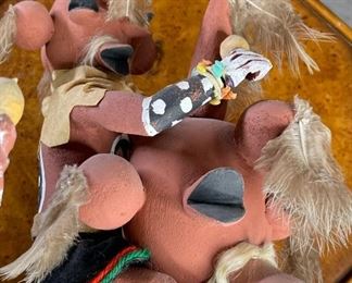 Vintage Hopi Mudhead Kachina Tuhavi and Koyemsi Native American Koyemsi Katsina 24.75x10x9in HxWxD