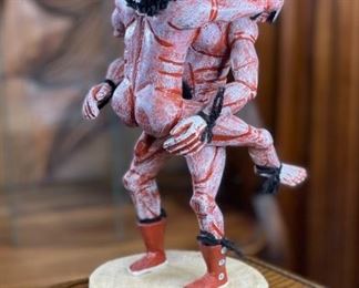 Vintage Hopi Kokopelli Couple Kachina Peter Yazzi Native American Katsina Case: 16x11x11in