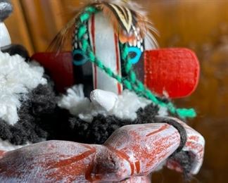 Vintage Hopi Kokopelli Couple Kachina Peter Yazzi Native American Katsina Case: 16x11x11in