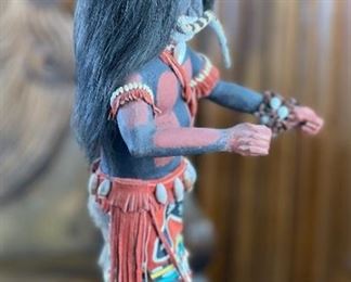 Vintage Hopi Snake Dancer Kachina Doll Tino Youvella Native American Katsina 15.5x8x6in HxWxD