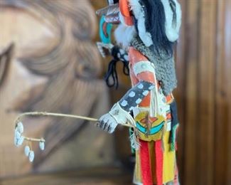 Vintage Hopi Kachina Leo Lacapa Jr. Native American Katsina 17x8.5x6.5in HxWxD
